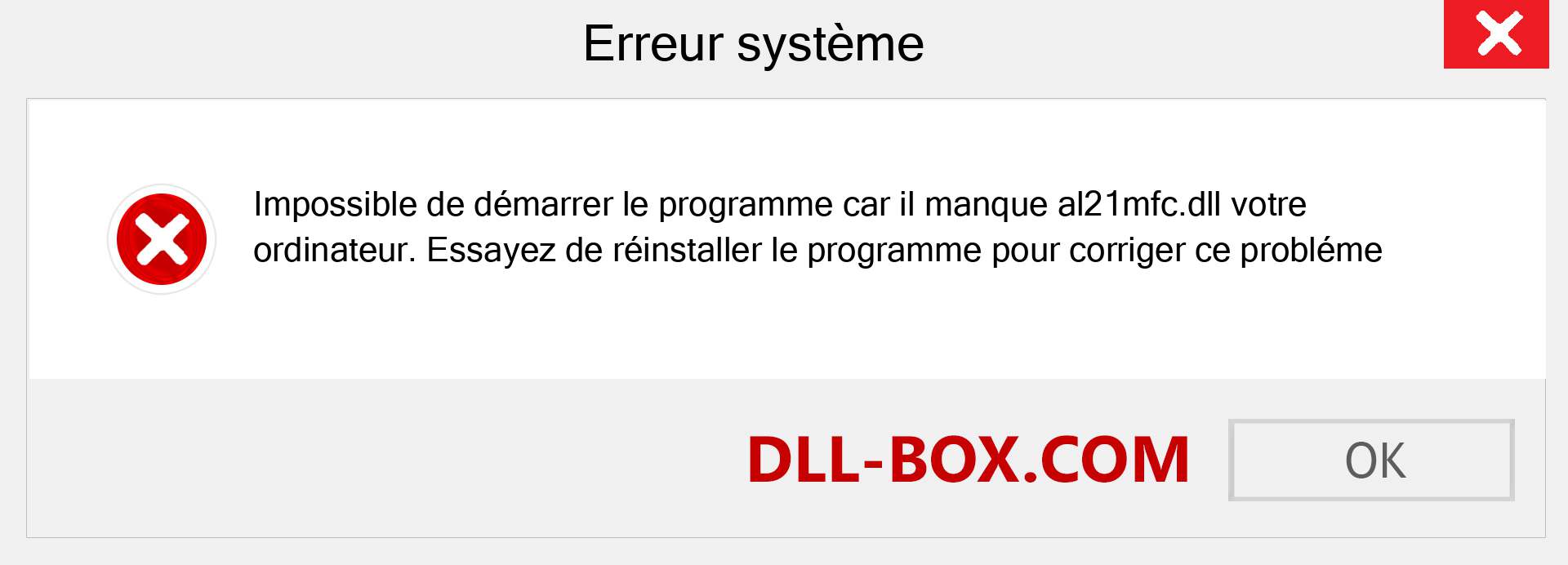 Le fichier al21mfc.dll est manquant ?. Télécharger pour Windows 7, 8, 10 - Correction de l'erreur manquante al21mfc dll sur Windows, photos, images